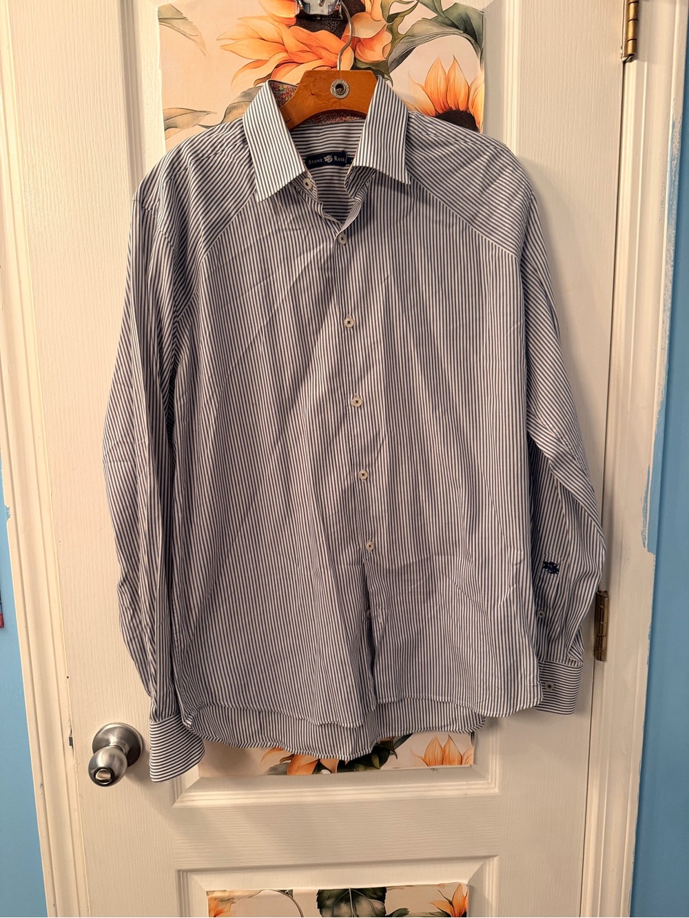 Stone Rose Blue and White Pinstripe Dress Shirt